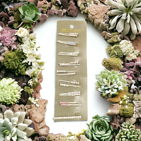 NEW FASHION FLASH JEWEL HAIR PIN WITH RHINESTONES SET. 17 ITEMS. - Picture 1 of 2
